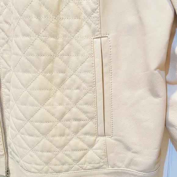 Lafayette 148 New York Cream Quilted Bomber Jacket Size XL ✨PRISTINE CONDITION✨ - Picture 3 of 8